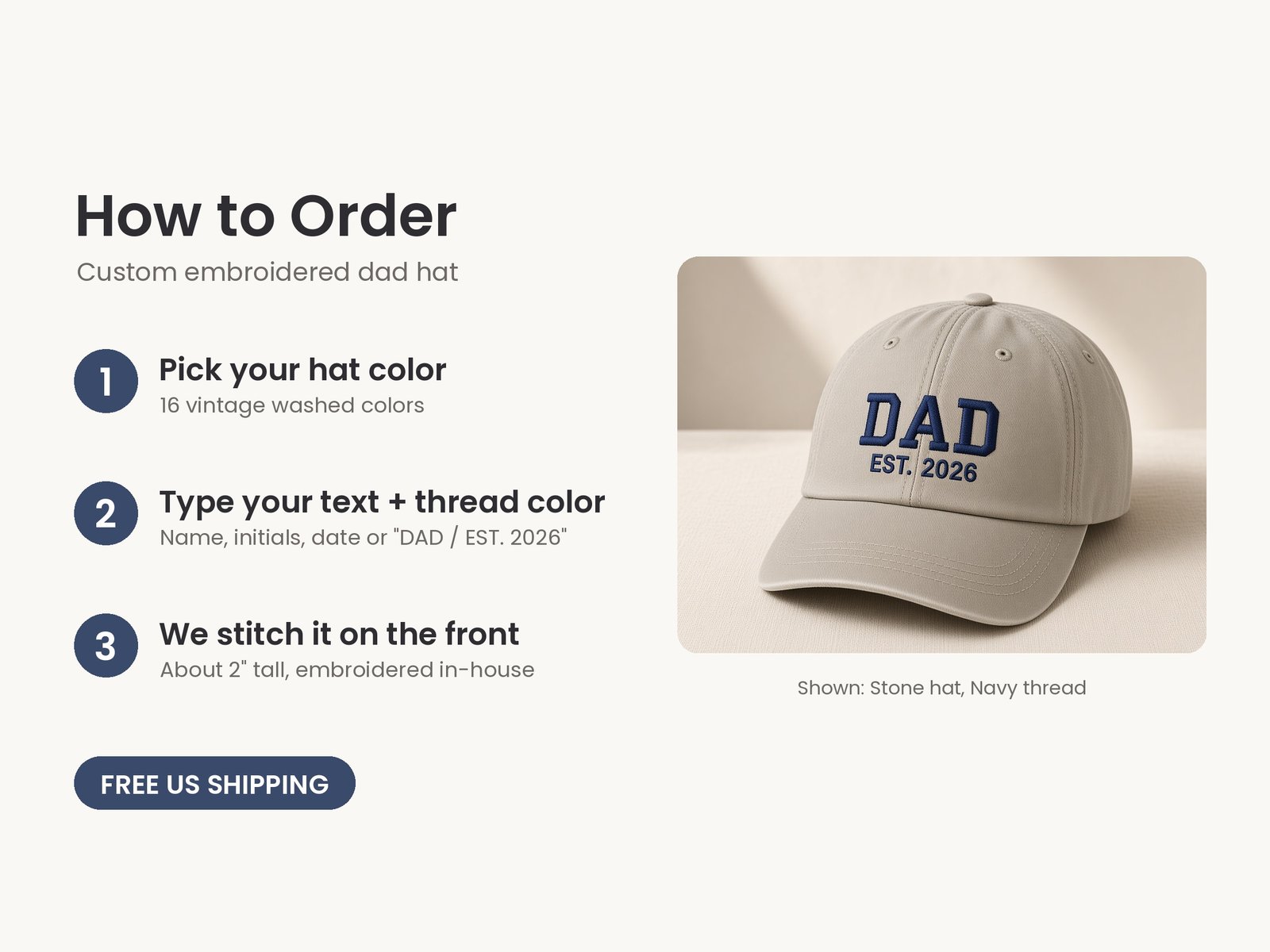 Custom Embroidered Dad Hat - Image 9