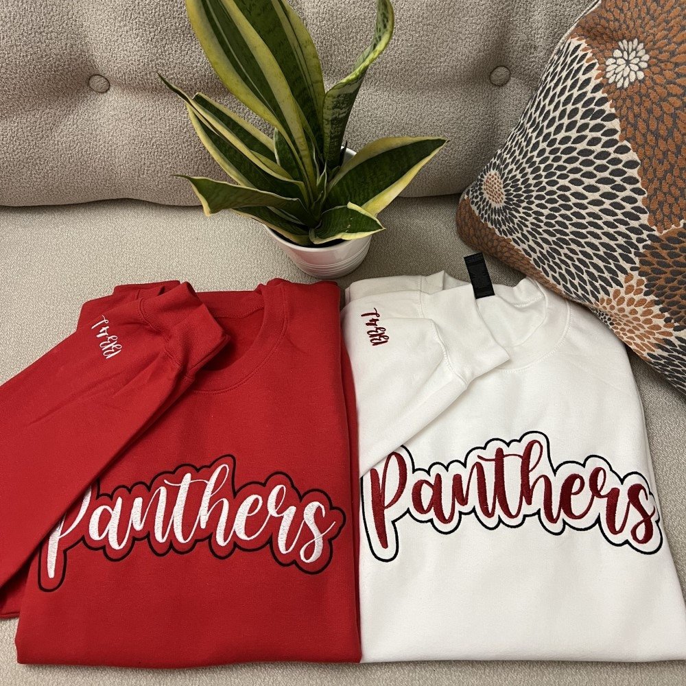 Custom Holiday Sweatshirt with Sleeve Embroidery - Image 3