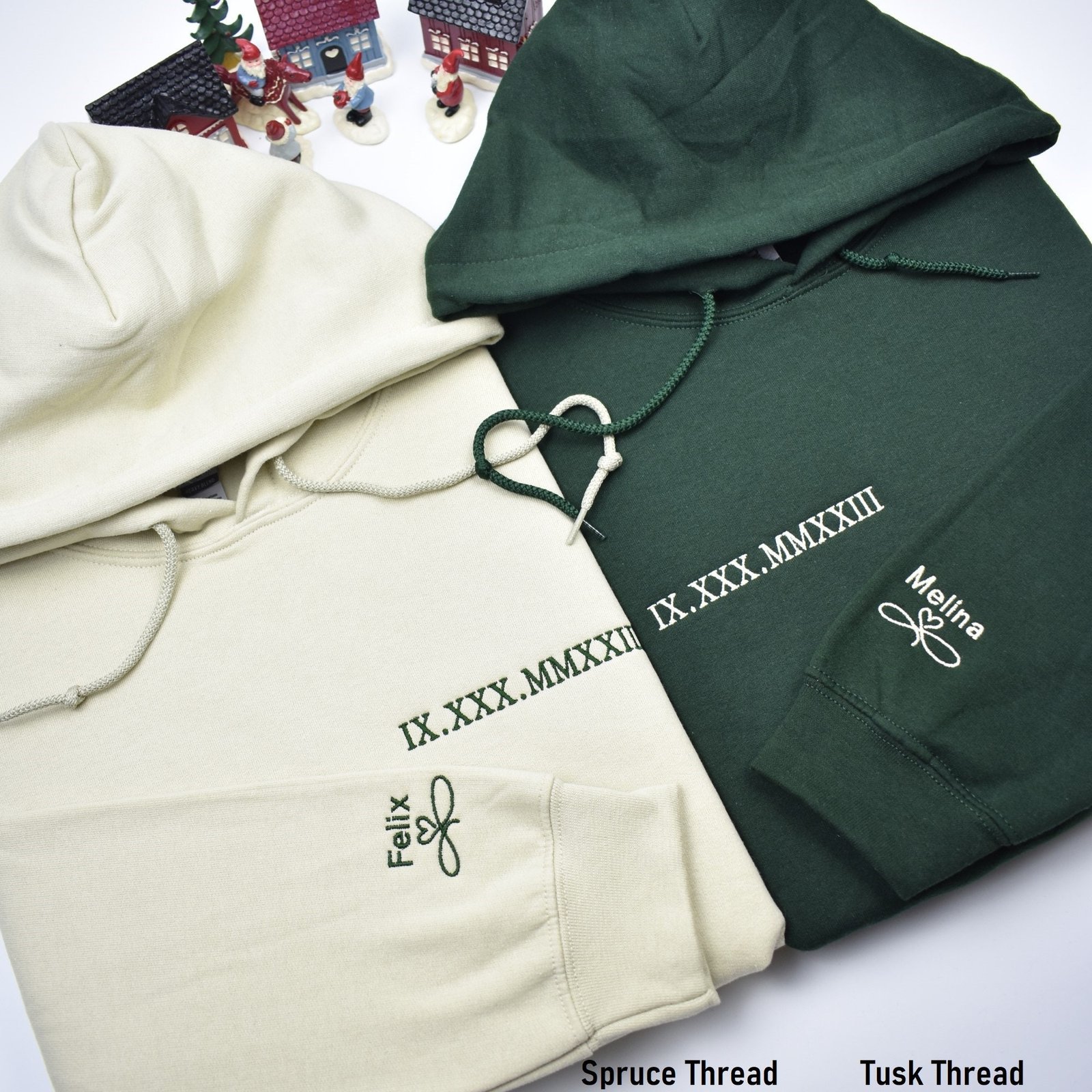 Custom Roman Numeral Date Sweatshirt with Sleeve Name - Image 4