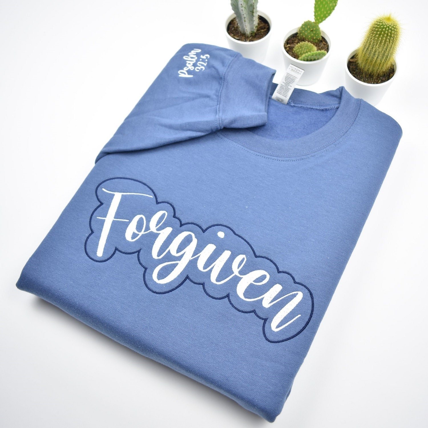 Custom Holiday Sweatshirt with Sleeve Embroidery - Image 4