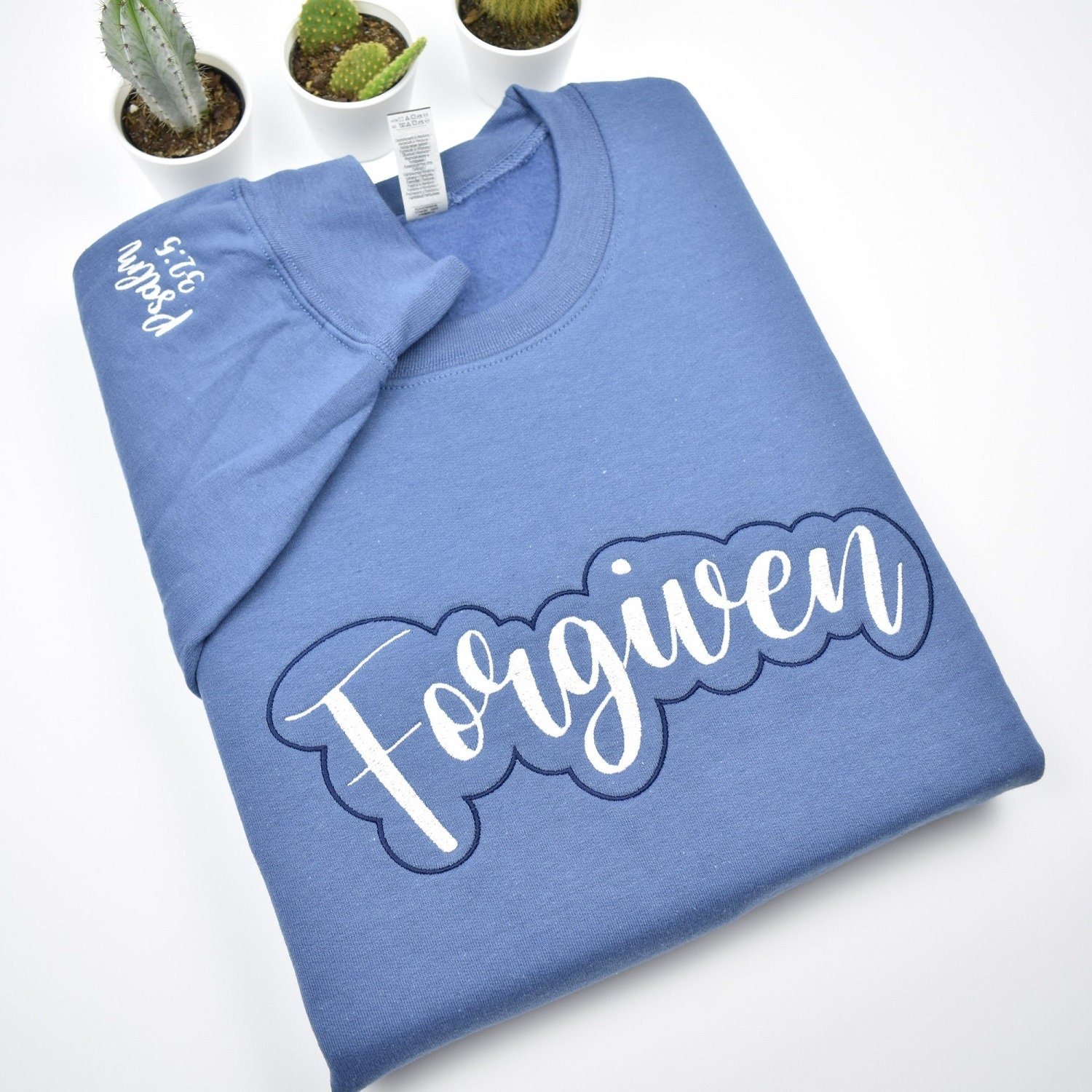 Custom Holiday Sweatshirt with Sleeve Embroidery - Image 5