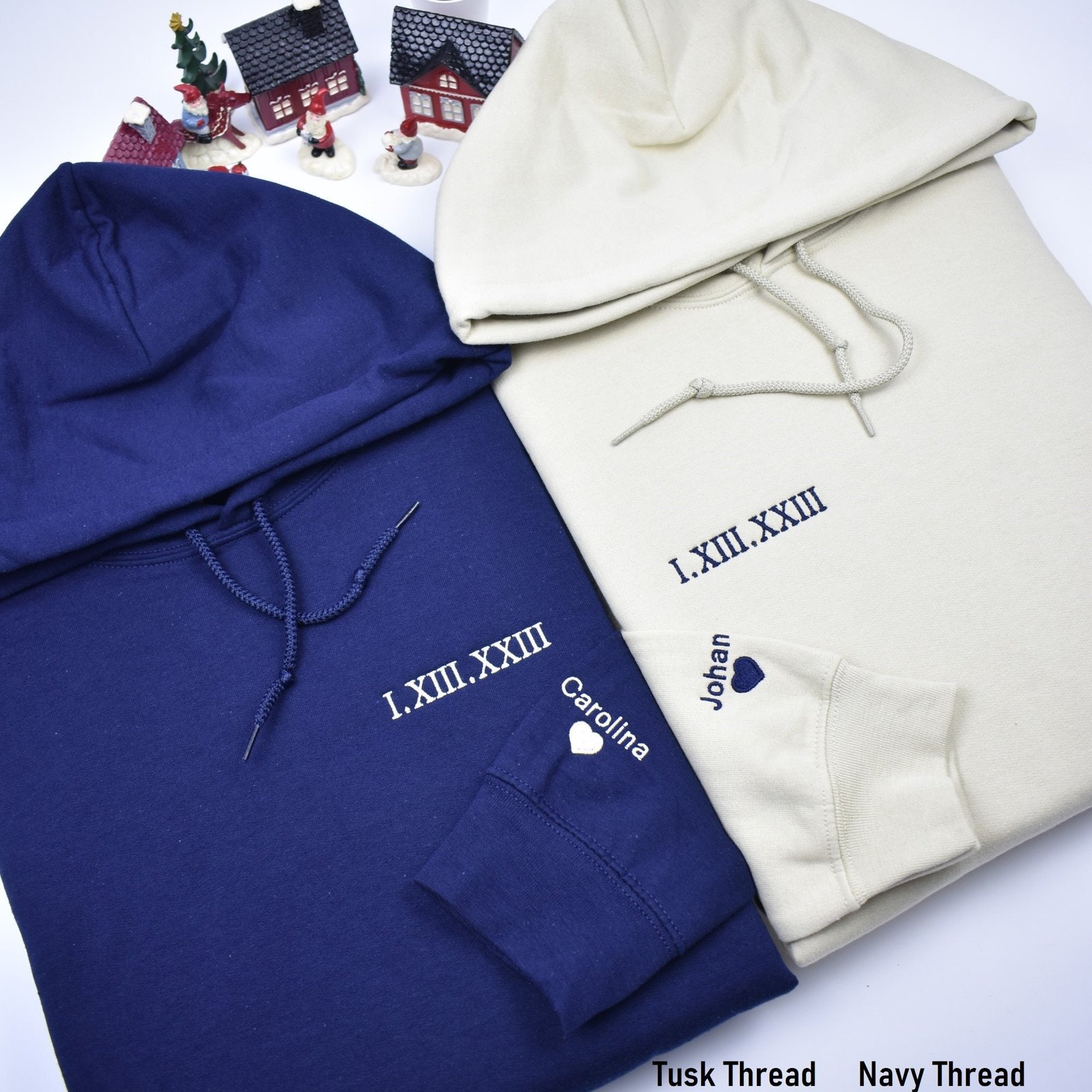 Custom Roman Numeral Date Sweatshirt with Sleeve Name - Image 3