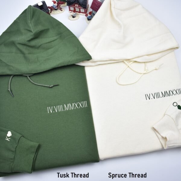 Custom Roman Numeral Matching Couples Hoodie